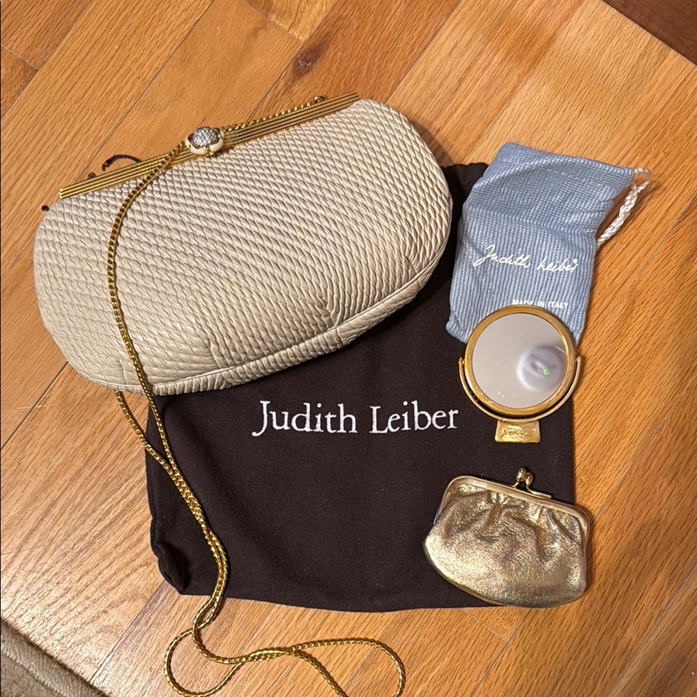 Judith Leiber Cream Clutch Bag